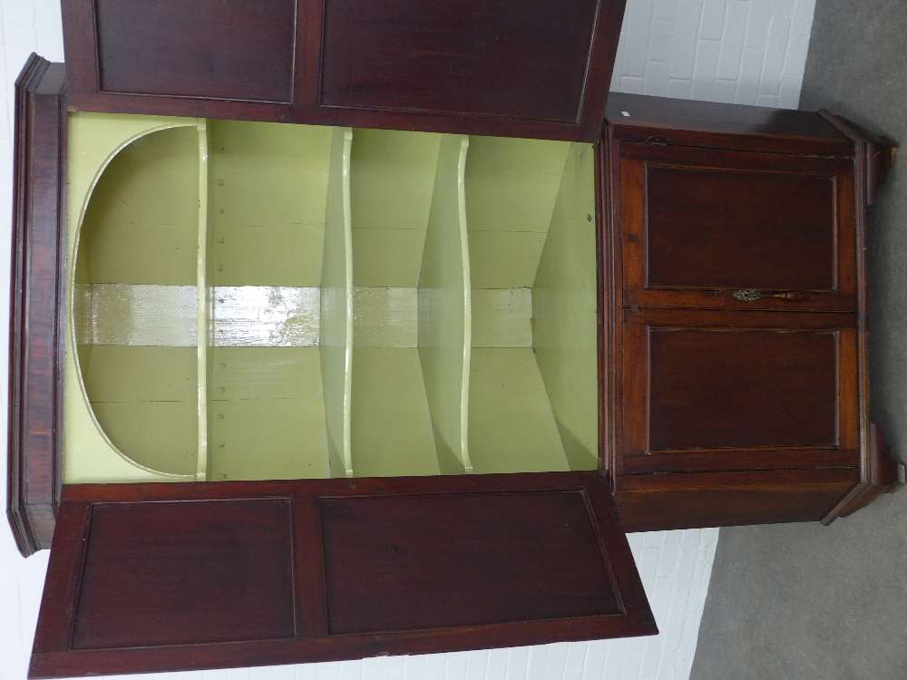 Mahogany corner cupboard, floor standing and of large proportions, with painted shelves to the - Image 3 of 3