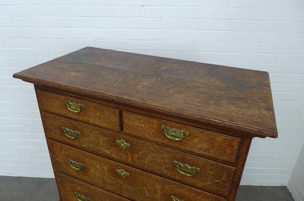 An oak chest on stand, the top with two short and three graduating long drawers, the base with three - Image 2 of 4