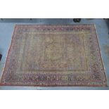 Persian rug, allover worn field, 420 x 300cm. (a/f)