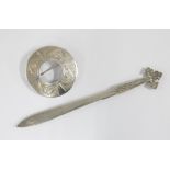 Scottish provincial silver bookmark by William J Fraser of Ballater, the handle in the form of a