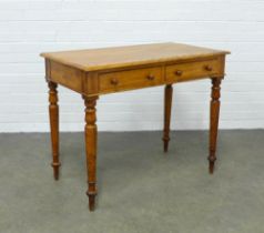 19th century satinwood table, inside of drawer stamped Heal & Son of London 92 x 75 x 52cm. (top a/
