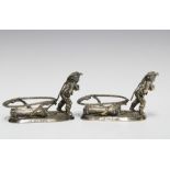 A pair of EPNS stands by Thomas Latham & Ernest Morton, 7 x 11cm (2)