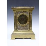 Achille Brocot, late 19th / early 20th century brass mantle clock, in an architectural case with