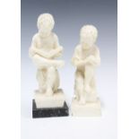 Two Reading Boy bookends, made in Italy, 23cm (2)
