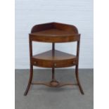 19th century mahogany corner wash stand, 63 x 88 x 42cm.