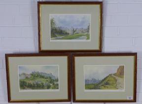 Three Edinburgh coloured prints, framed under glass, size overall 44 x 35cm (3)
