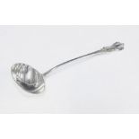 Victorian silver soup ladle, Elizabeth Eaton, London 1850, Albert pattern with engraved initial K,