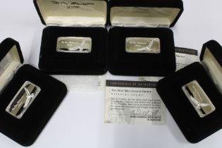 Four Millennium Group silver ingots, 1oz 999., boxed with certificates (4)