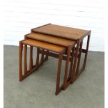 Teak G-Plan nest of three tables, 53 x 48 x 43cm. (3)