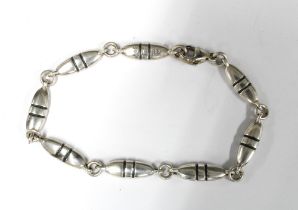 Georg Jensen silver bracelet, London hallmarks for 2000, stamped makers mark and numbered 391