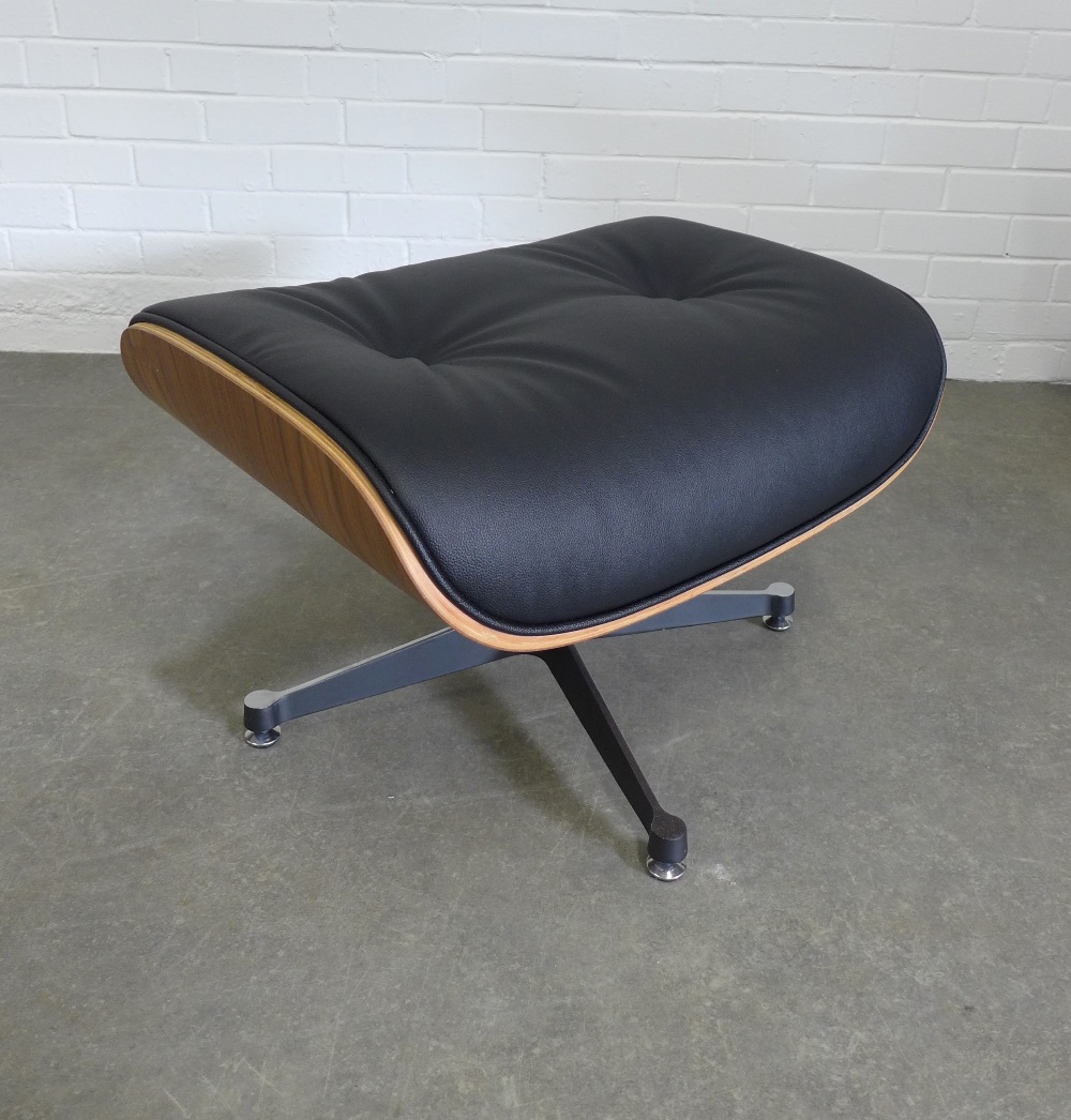 After Charles & Ray Eames, contemporary Eames style swivel chair and footstool (2) - Image 4 of 4