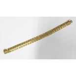 Italian 9ct gold bracelet, with textured weave links, stamped with import marks for Birmingham 1999
