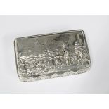 An Edwardian silver snuff box, George Nathan & Ridley Hayes, Birmingham 1909, the hinged lid with