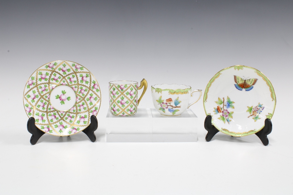 Four Herend porcelain cabinet cups and saucers (8) - Image 3 of 3