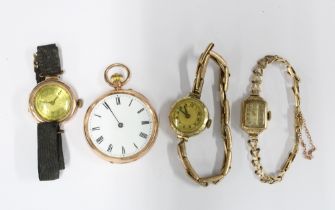 Early 20th century lady's 9ct gold Rotary wristwatch on a 9ct gold bracelet strap, a 9ct gold