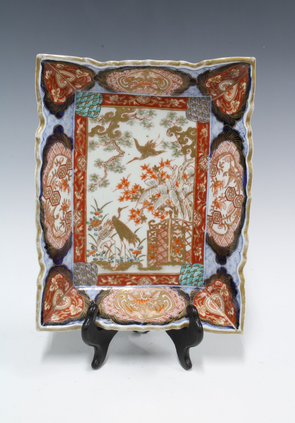 Hizen Ware Imari style rectangular dish, likely Edo - Meiji period, 26 x 20cm