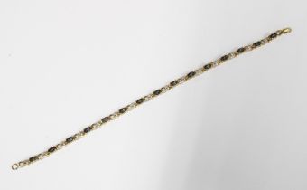 9ct gold gemset tennis bracelet, stamped 375