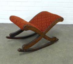 Mahogany gout stool, 34 x 64cm.