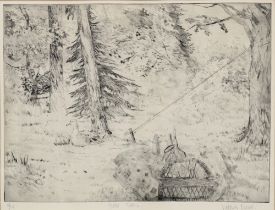 VICTORIA CROWE OBE RSA RSW FRSE (SCOTTISH b. 1945) GOOSE GRASS, etching, signed in pencil, titled