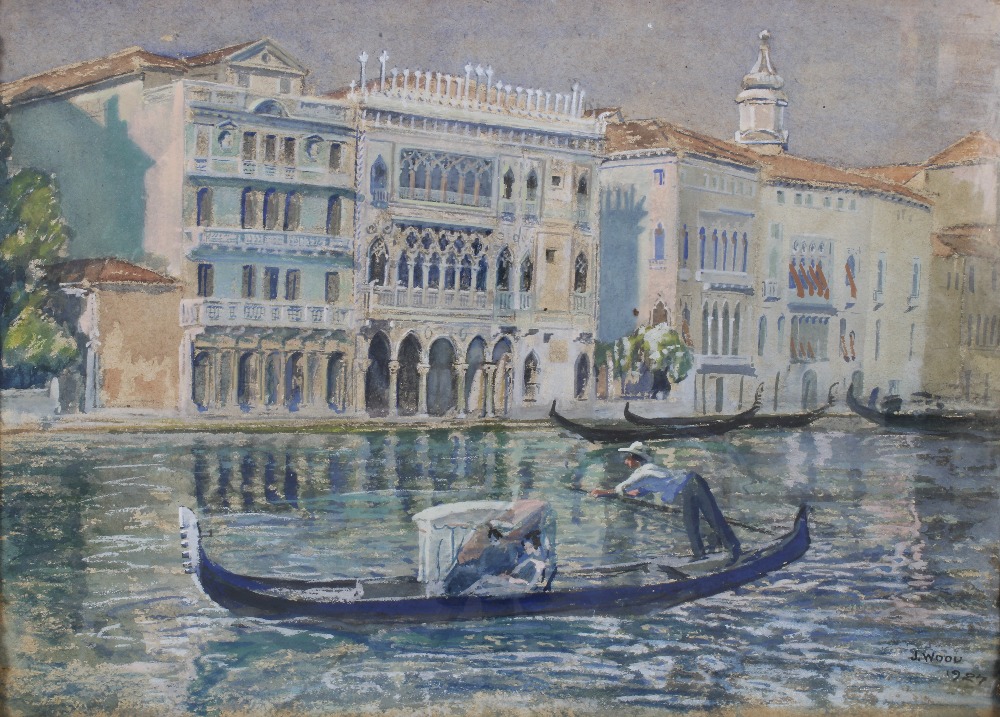 JAMES WOOD (SCOTTISH fl.1917 -1933) gouache of Venice, signed and dated 1927, framed under glass, 55