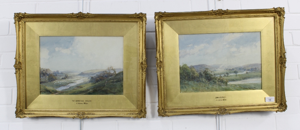 JAMES JEROME MILLER (British fl.1875-1900) a pair of watercolours to include 'The Gaunlass Valley' &