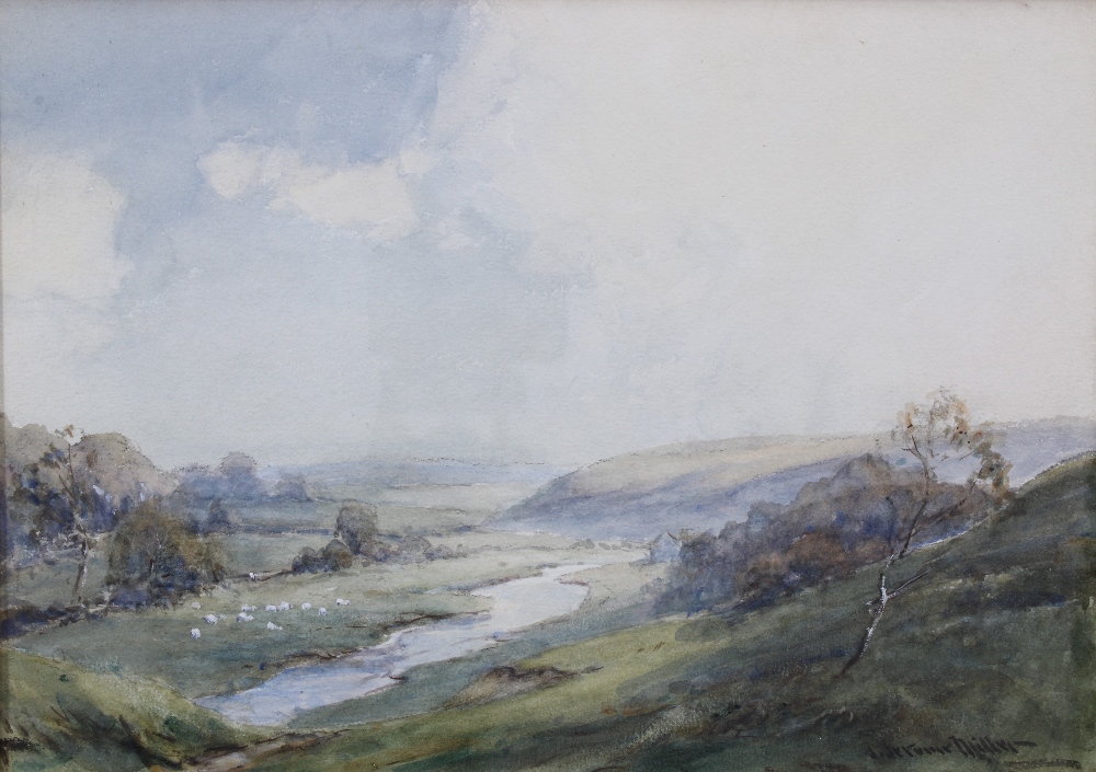 JAMES JEROME MILLER (British fl.1875-1900) a pair of watercolours to include 'The Gaunlass Valley' & - Image 2 of 4