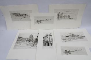 Quantity of unframed etchings and engravings of Edinburgh by Freddie Theys, (a lot)