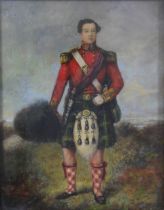 19th Century Scottish School, portrait of a Gordon Highlander, oil on board, apparently unsigned,