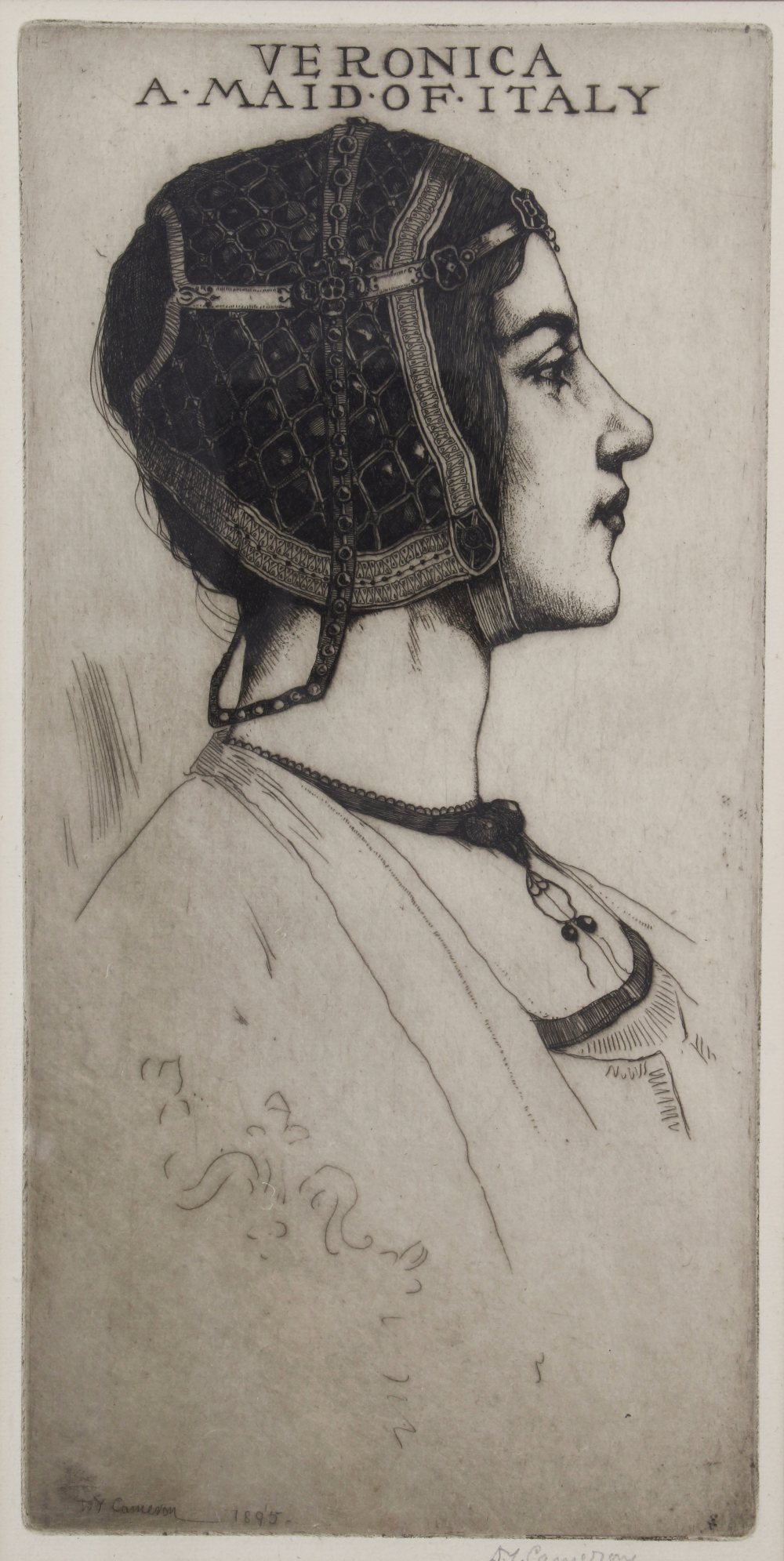 SIR DAVID YOUNG CAMERON (SCOTTISH 1865-1945) VERONICA, A MAID OF ITALY, etching, signed and dated in
