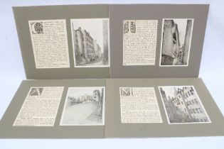 THE HOUSES OF OLD EDINBURGH, four stone lithographs, in card mounts, size overall 62 x 45cm (4)