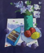 JAMES ORR (SCOTTISH 1931 - 2019), STILL LIFE WITH WEE BOAT, acrylic on board, signed, framed under
