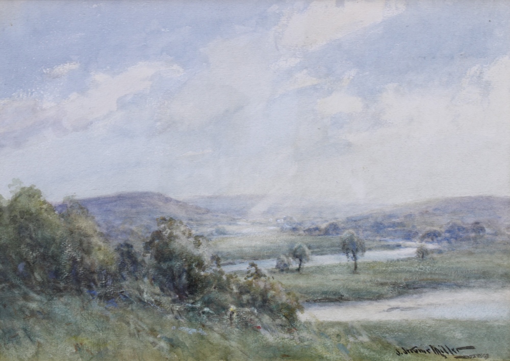 JAMES JEROME MILLER (British fl.1875-1900) a pair of watercolours to include 'The Gaunlass Valley' & - Image 3 of 4