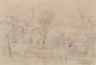 JOAN MAXWELL (SCOTTISH 1905 - 1962) SKETCH OF CARSETHORN, signed and dated 1948, framed under glass,
