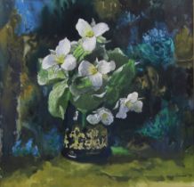 MARY NICOL NEILL ARMOUR R.S.A., R.S.W. (SCOTTISH 1902-2000), TRILLIUMS IN A CARAFE, watercolour on