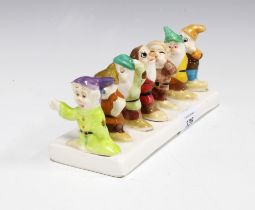Snow White and the Seven Dwarfs pottery toast rack 20cm long