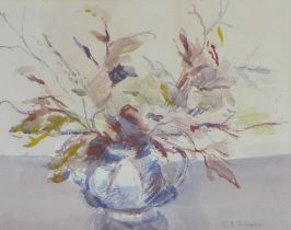 GERTRUDE SIMONS, WINTER BRANCHES, watercolour, signed and framed under glass, 47 x 37cm