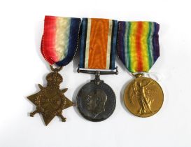 WWI medal group, 16029 PTE G COOPER, ESSEX R. with ribbons (3)