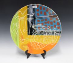 Jean-Paul Landreau pottery charger / wall hanging plate, 45cm diameter