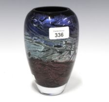 Art glass vase, indistinct signature on base, 15cm high