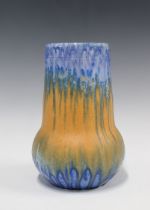 Ruskin art pottery crystalline glaze vase, impressed RUSKIN ENGLAND 1930, 23cm.