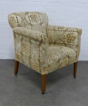 An early 20th century upholstered armchair, 73 x 83 x 46cm.