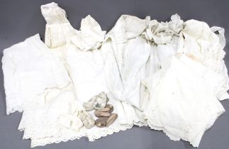Collection of early 20th century and later vintage linens to include Christening gowns, etc (a lot)