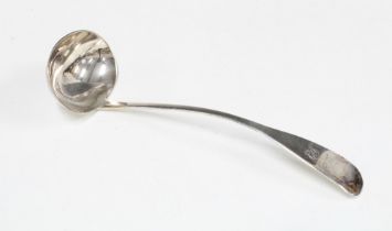 Scottish provincial silver ladle, William Whitecross, Aberdeen, circa 1830, engraved crest and