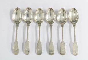 Set of six William IV Scottish silver teaspoons, Edinburgh 1833, (6)