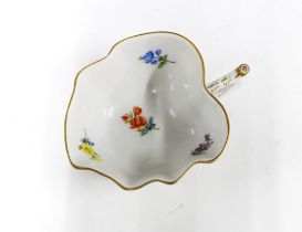 Meissen miniature porcelain pickle dish, blue crossed swords mark, 9cm.