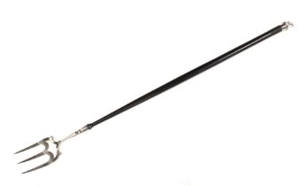 Late Victorian silver toasting fork with ebonised handle, Holland, Aldwinckle & Slater, London 1900,