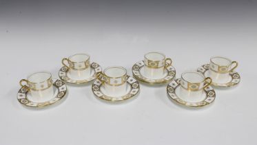 Aynsley bone china set of six coffee cans and saucers (6)