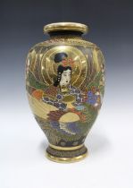 Large Japanese baluster vase, 38 x 23cm.