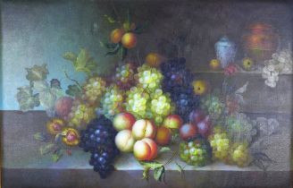 MILLER, STILL LIFE OF FRUIT, large oil on canvas, signed, in a gilt frame, 92 x 60cm