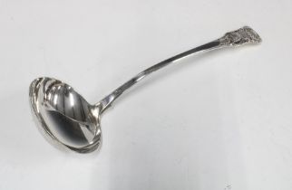 William IV silver soup ladle, James Bell, Newcastle 1831, 32cm long